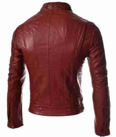 Men’s JE090 Slim Fit Red Motorcycle Jacket