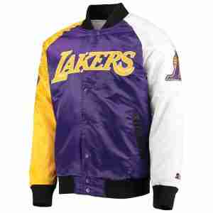 Mens Los Angeles Lakers Tricolor Remix Raglan Jacket