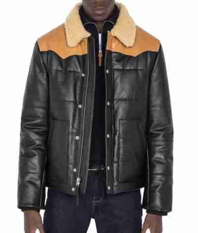 Men’s Puffer Rancher Leather Jacket