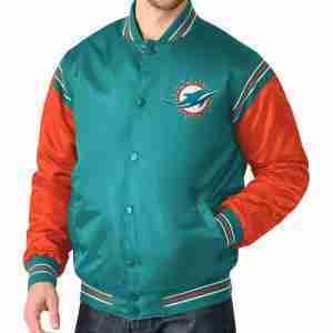 Miami Dolphins Satin Varsity Jacket