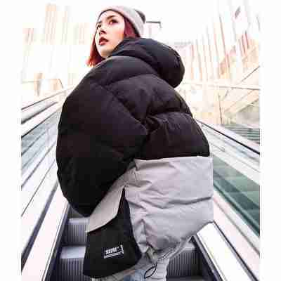Multi Pockets Patchwork Hooded Cotton Parka