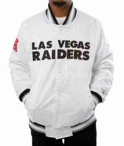 Raiders Las Vegas Back Shield White Jacket