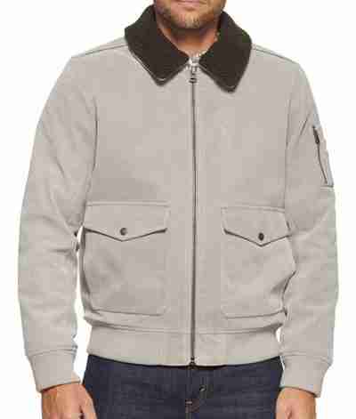Shawn Suede Aviator Bomber Jacket