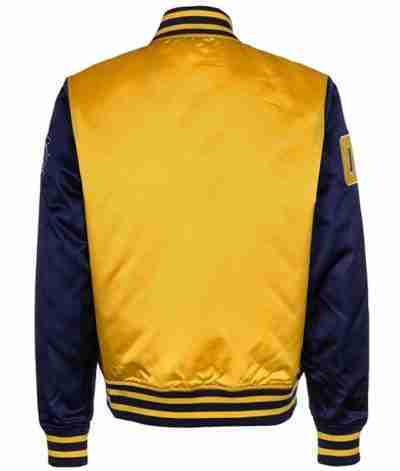 Varsity FUBU College Yellow & Blue Satin Jacket