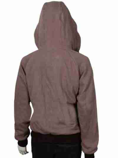 Women Brown Zip Up Hoodie Jacket
