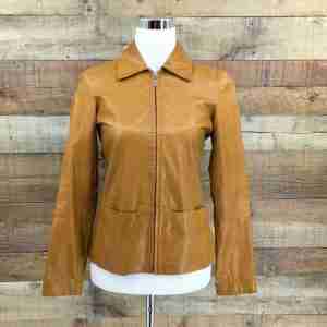 Women Leather Pelle Brown Jacket