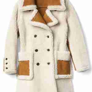 Women Shearling Double Breasted Coat