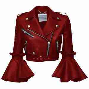 Women Stylish Leather Cropped Jacket