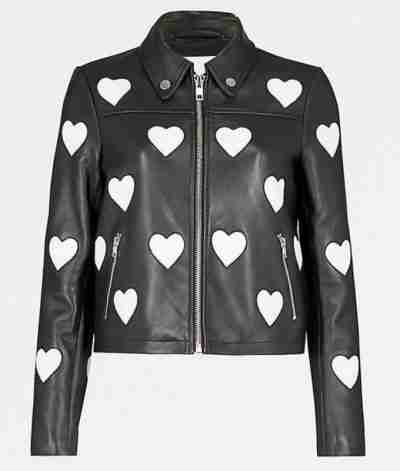Womens Maje Heart Leather Jacket