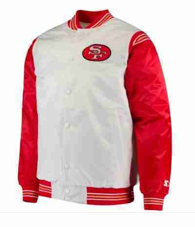 49ers San Francisco Red and White Varsity Jacket