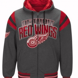 Authentic Detroit Red Wings Gray Hooded Jacket