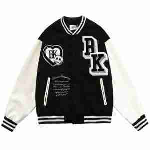 Bk Blue Varsity Black Jacket