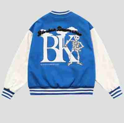 Bk Blue Varsity Blue Polyester Jacket