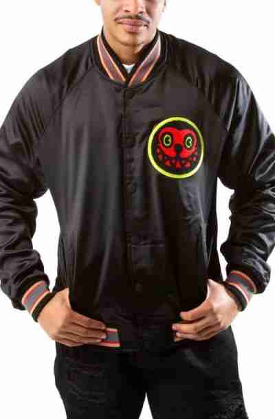 Black College Letterman Varsity Jacket