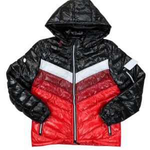 Black Color Striped Quilted Jacket