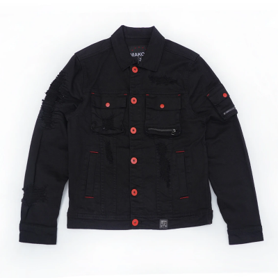 Black Fall Back Denim Jacket