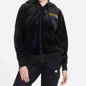 Black Full Zip Fur Hoodie