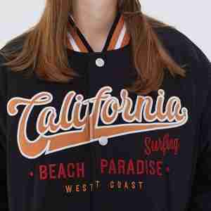 Bomber California Beach Paradise West Black Jacket