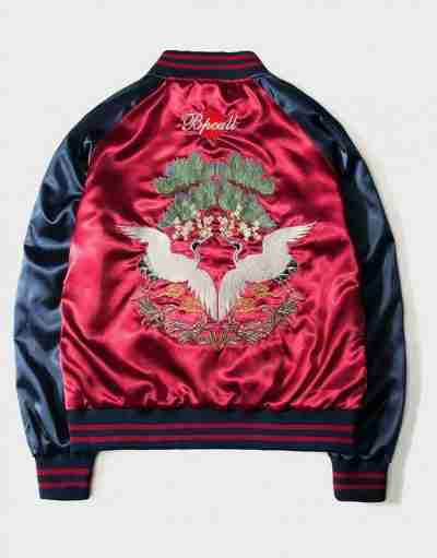 Bomber Yokosuka Two Sides Streetwear Red Jacket