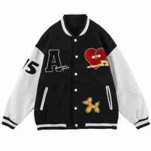 Broken Heart Varsity Black Jacket