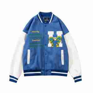 Butterfly Embroidery Varsity Jacket