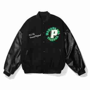 Chamois Suede Varsity Black Jacket