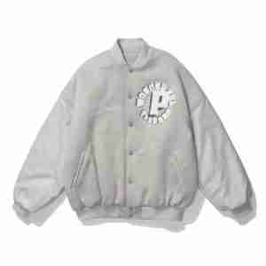 Chamois Suede Varsity Gray Jacket