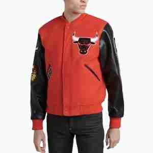 Chicago Bulls Logo Varsity Orange Jacket