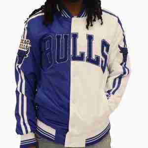 Chicago Bulls NBA Blue Satin Jacket