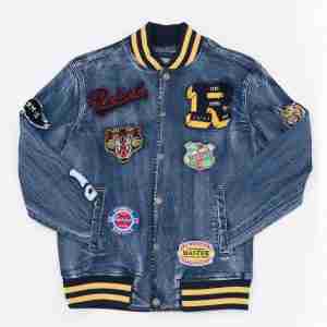 Dark Blue Multi Patched Denim Jacket