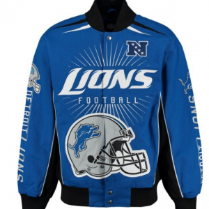 Detroit Lions Blue Football Varsity Jacket