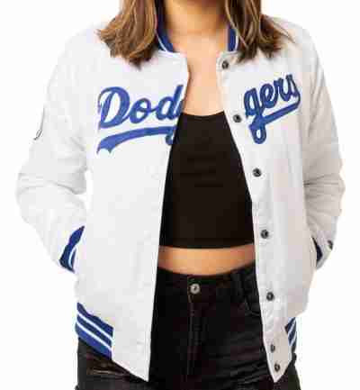 Dodgers Los Angeles White Polyester Jacket