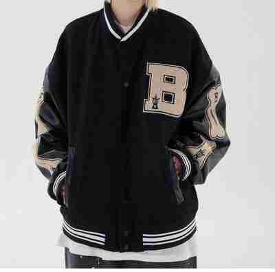 Furry Patchwork Varsity Jacket