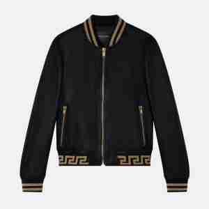 Greca Nappa Leather Bomber Jacket
