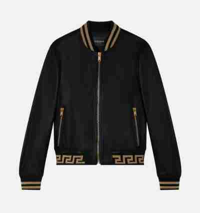 Greca Nappa Leather Bomber Jacket