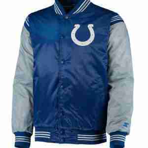 Indianapolis Colts Starter Satin Gray and Blue Jacket