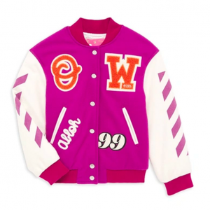 Kids' Little Girl's & Girl's Patch Varsity Bomber Jacket