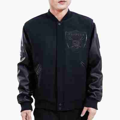Las Vegas Raiders Black Varsity Jacket