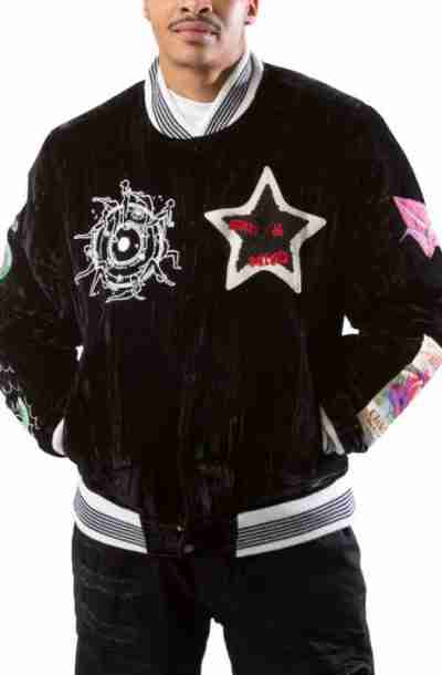 Men Stardust Velvet Black Jacket