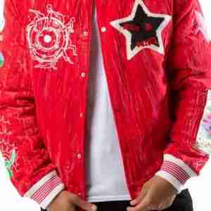 Men Stardust Velvet Red Wool Jacket