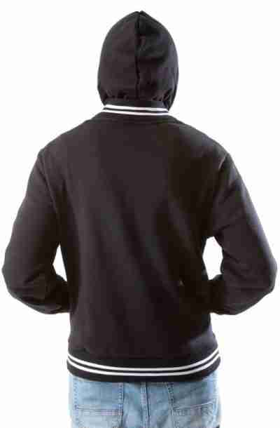 Men Varsity Hoodie Black Jacket