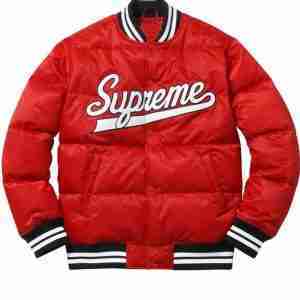 Men Varsity Puffy Satin Jacket