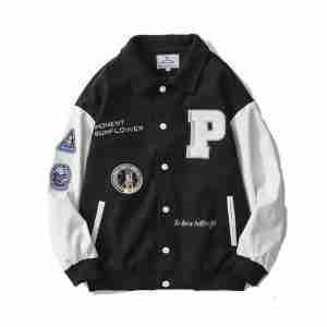 P-75 Black & White Varsity Jacket