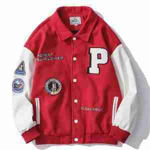 P-75 Red & White Varsity Jacket