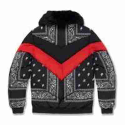 Paisley Bandana Print Puffer Jacket
