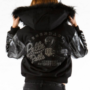 Pelle Pelle Black Hooded Fur Wool Jacket