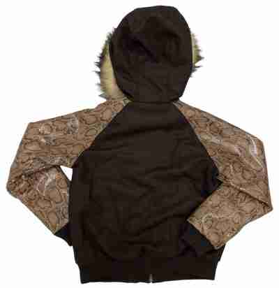 Pelle Pelle Black Snake Print Brown Wool Jacket