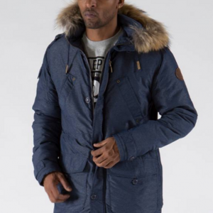 Pelle Pelle Fur Hood Snorkel Blue Jacket