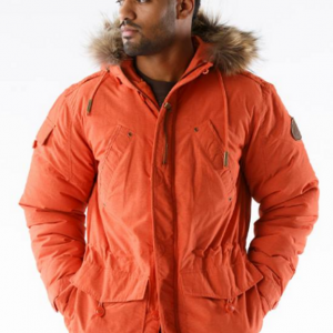 Pelle Pelle Fur Hood Snorkel Orange Jacket