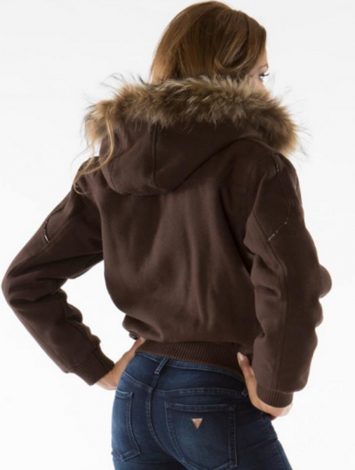 Pelle Pelle Hooded Fur Dark Jacket
